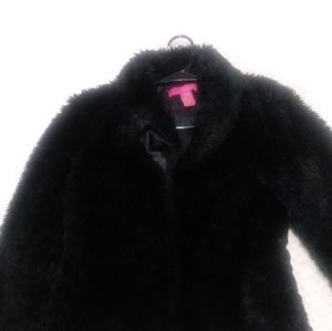 Black faux fur jacket